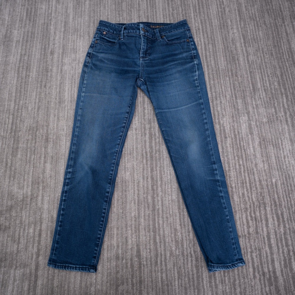 Talbots Signature Ankle Jeans Womens 4P Blue Excellent Dark Wash Stretch Denim